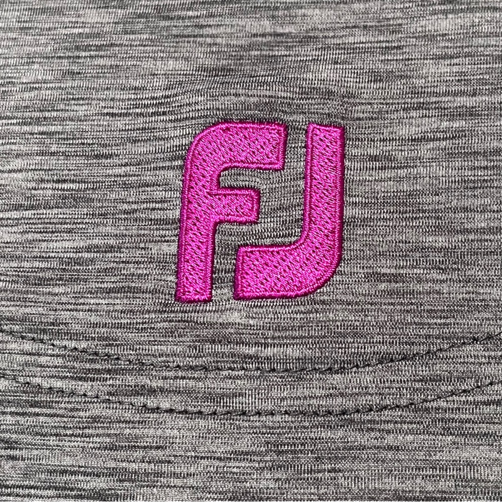 FootJoy Polo Golf‎ Shirt Men's M Gray Color Block Stripe Athletic Performance - Picture 7 of 14